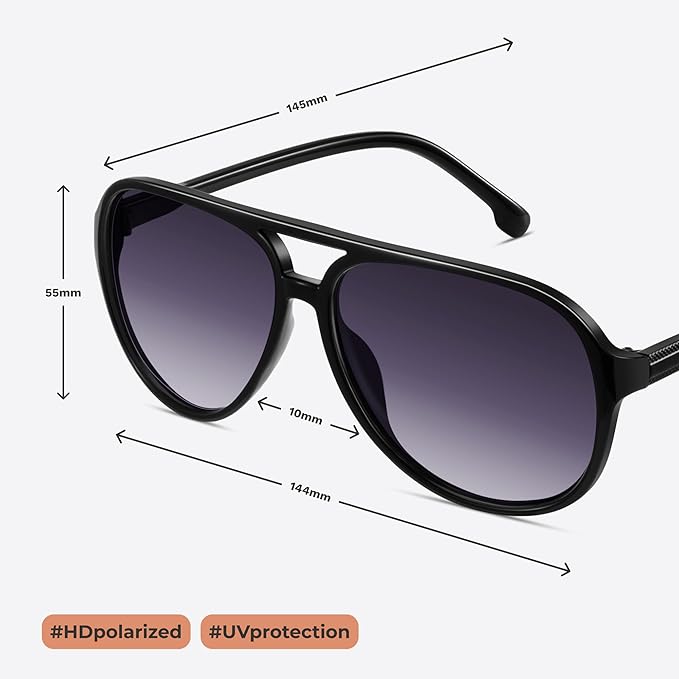 livho Trendy Polarized Aviator Sunglasses Women Men, Retro Sun Glasses for Women Men 2025, Oversized UV Protection Shades