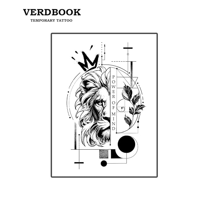 Waterproof Temporary Tattoos: 2-Sheet Tattoo Kit with Realistic Body Stickers, Semi-Permanent Tattoos for Adults Lasting 7-15 Days – Safe for Men & Women, Crowned Intellect