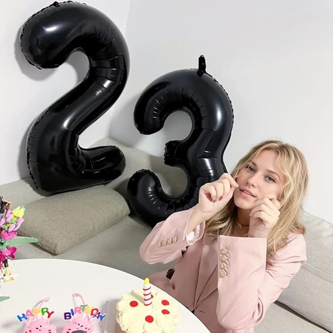 40 inch Black 9 Number Balloon Giant Foil Helium Balloons Black Large Digital Balloon 9 Number 9 Balloons for 9th Birthday Party Decorations Anniversary Events Decoration Supplies