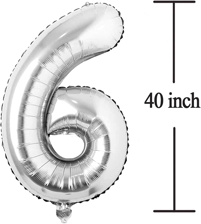 Silver 16 Number Balloons Big Giant Jumbo Large Number 16 Foil Mylar Balloons for Girl Boy Men 16th Birthday Party Supplies 16 Anniversary Events Decorations-40 inch