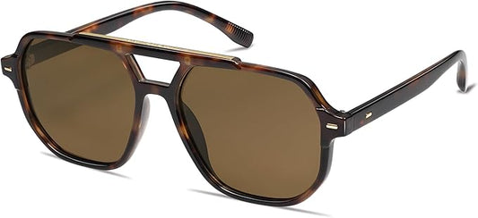 SOJOS Retro Trendy Aviator Polarized Sunglasses Men Women Vintage 70s Square Stylish Frame Sun Glasses SJ2283