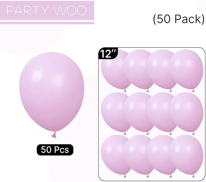 PartyWoo Baby Pink Balloons 50pcs 12 Inch Pastel Light Pale Pink Latex Helium Balloons for Anniversary Wedding Baby Shower Gender Reveal Butterfly Princess Birthday Party Decorations Pink-Q04