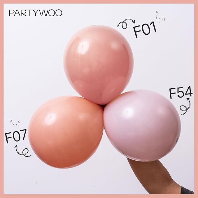 PartyWoo Dusty Pink Balloons 100 pcs Different Sizes of 36 18 12 10 5 Inch Blush Pink Dusty Rose Balloon Arch Kit Garland for Baby Shower Boho Theme Princess Birthday Party Decorations Pink-F01