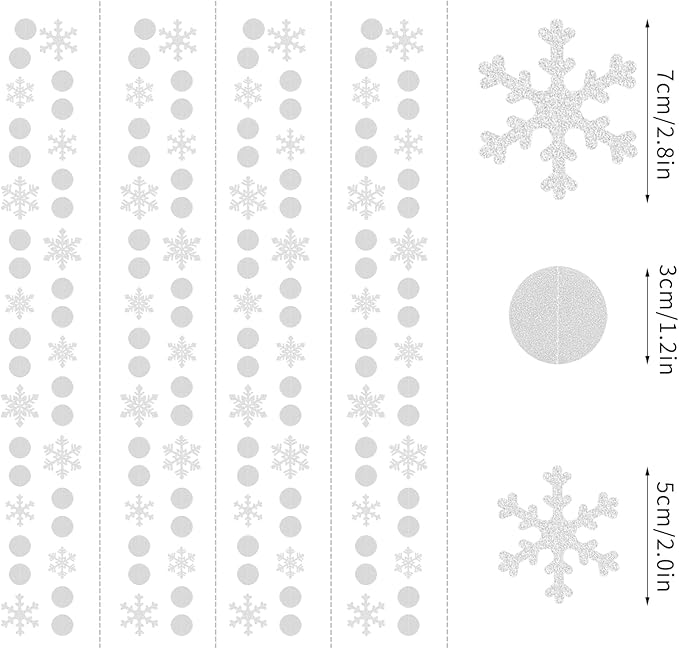 Snowflake-Snow White-Silver Christmas Party-Decoration Garland - 52Ft Winter Wonderland Frozen Hanging Paper Streamers,Birthday New Year Supplies Decor Lasting Surprise