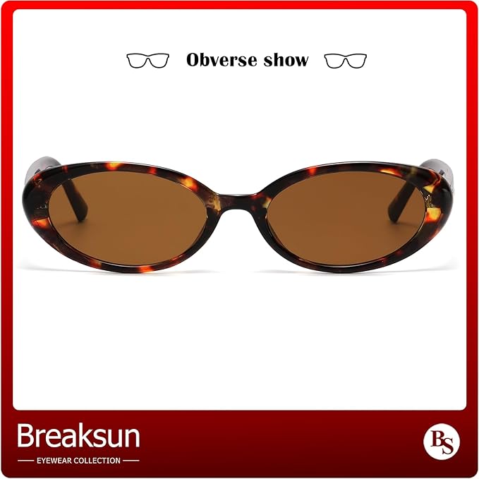 Retro Oval Sunglasses for Women Men Fashion Small Oval Sunglasses 90s Vintage Shades