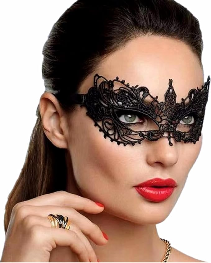 JOYFISCO Masquerade Mask for Women Metal Mask Shiny Rhinestone Venetian Party Prom Ball Bar Halloween Costume Accessory