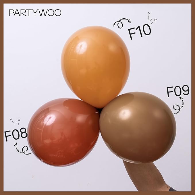 PartyWoo Brown Balloons 50 pcs 12 Inch Dark Brown Boho Neutral Coffee Latex Helium Balloons for Wedding Baby Shower Gender Reveal Graduation Safari Woodland Birthday Party Decorations Brown-F08