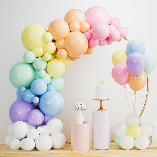 Labeol Pastel Rainbow Balloons Different Sizes 146PCS 18/12/10/5 Inch Rainbow Balloon Garland Arch Kit Quality Latex Balloons Assorted Colors Decorations for Birthday Party Baby Shower Wedding