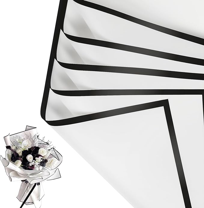NESCCI 20 Sheet Flower Wrapping Paper - Waterproof Floral Bouquet Wrapping Paper, Florist Supplies Packaging Paper for Wedding Birthday Gift DIY (Porcelain white)