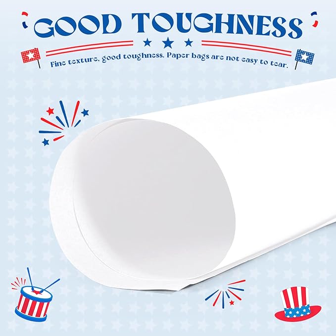 MESHA Gift Paper Bags 300 PACK 10X5X13 White Large Shopping Kraft Bags Bulk with Handles Reusable for Business Grocery Birthday Wedding Kids Party Favors(Made in USA)