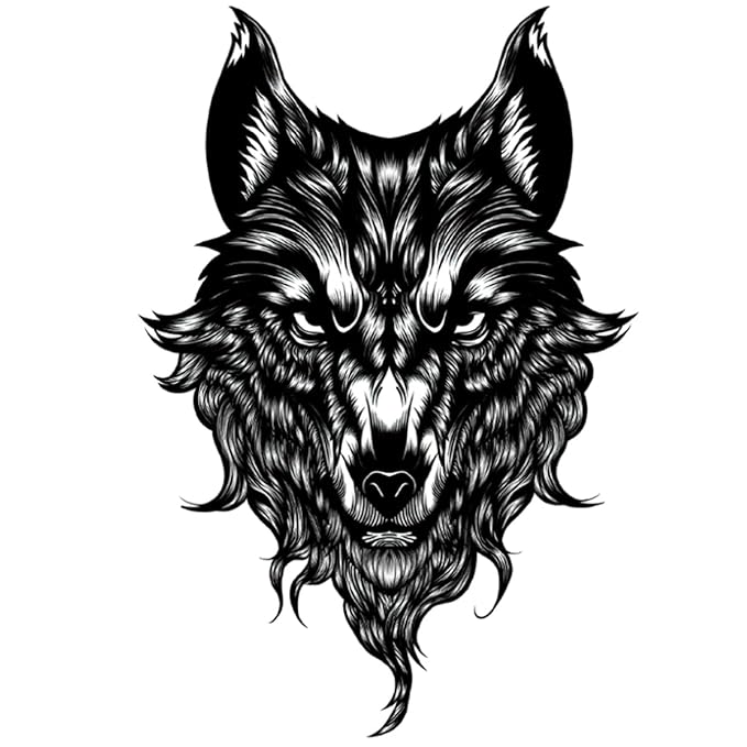 INKARTLINK Tattoo Tech,2 Sheets Extra-Large Semi Permanent Tattoo,Adult Art Design Temporary Tattoos, Lasts 1-2 Weeks, Waterproof, Realistic look, No Adhesive, No reflection (Werewolf Design?