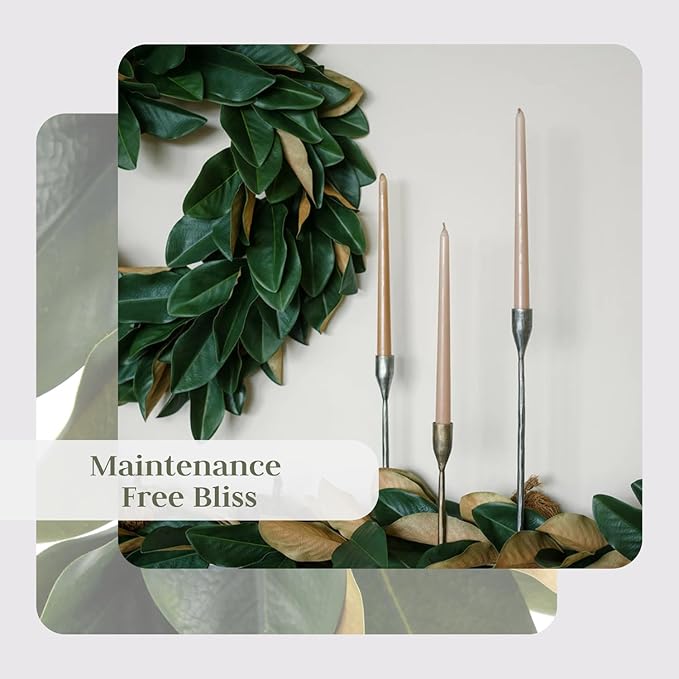 CG Hunter Holiday Collection Faux Garland, Premium Artificial Indoor and Outdoor Large 9-ft Magnolia Leaf Christmas Garland, Christmas Decorations and Holiday Greenery
