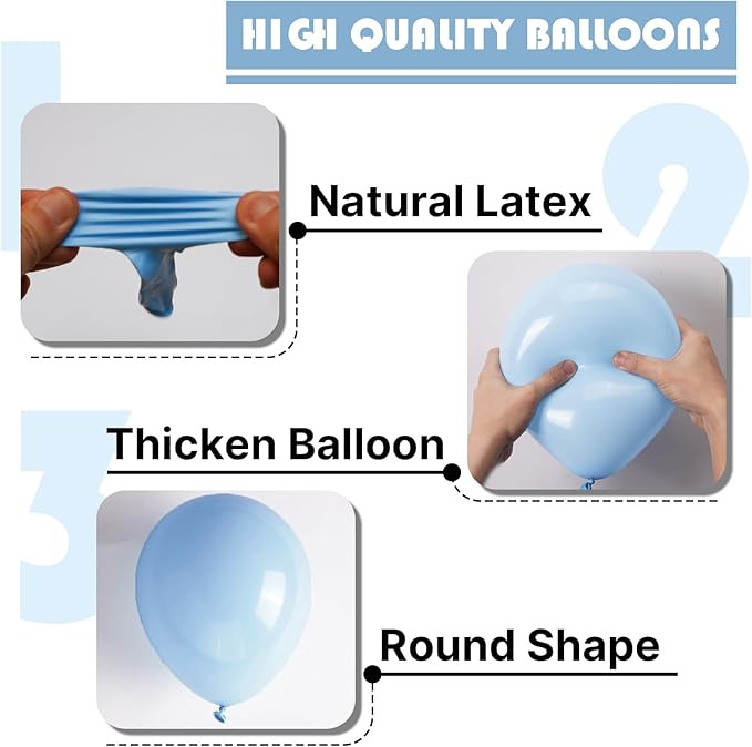 PartyWoo Pearl Light Blue Balloons 100 pcs 5 Inch Baby Pastel Blue Balloons for Graduation Baby Shower Gender Reveal Weddings Anniversary Under The Sea Theme Birthday Party Decorations Blue-Z02