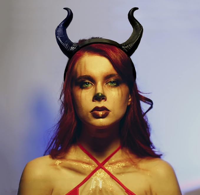 L'VOW Gothic Maleficent Horns Headband Headpiece Maleficent Ears Headdress Halloween Cosplay Costume Accessories