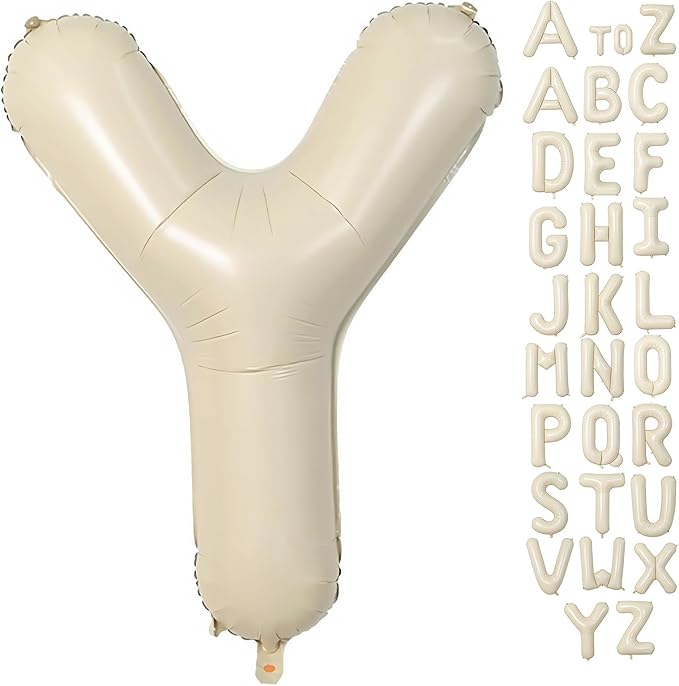 Cream Letter Y Balloons,40 Inch Balloons Letter Y Mylar Helium Large Y Balloon for Birthday Party Anniversary Decorations