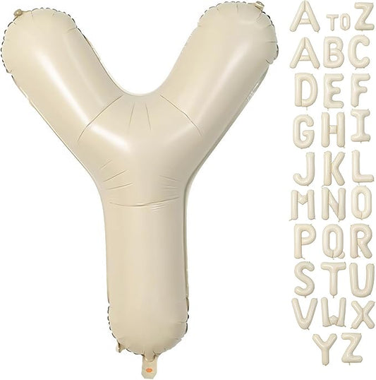 Cream Letter Y Balloons,40 Inch Balloons Letter Y Mylar Helium Large Y Balloon for Birthday Party Anniversary Decorations