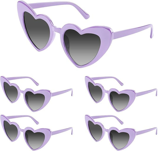 5/10/20 Pack Heart Sunglasses Bachelorette Vintage Heart Shaped Glasses for Wedding Bridesmaid Party Favor