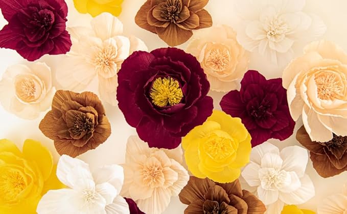5 Pcs 3D Paper Flower Decoration for Party, Wedding Decoration, Background Wall, Nursery Room Decoration, Bridal Shower, Baby Shower