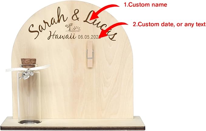Personalized Honeymoon Sand Jar，Custom Anniversary Photo presents, Vacation Keepsake Jar，Wedding Presents，Honeymoon Present, Bride to be Gift，Valentine’s Day Gifts (style2)