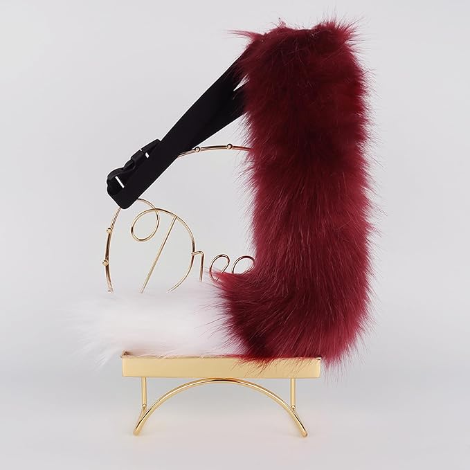 Faux Fur Fox Wolf Tail Animal Dog Furry Tails for Halloween Party Cosplay Accessory