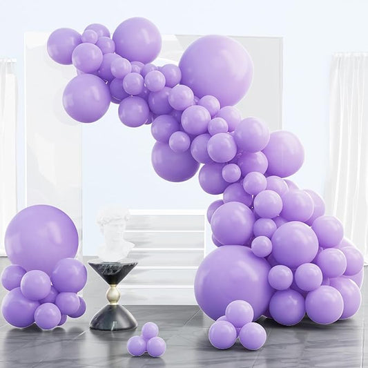 PartyWoo Lavender Balloons 85 pcs Purple Light Purple Different Sizes Pack of 18 12 10 5 Inch Pastel Purple Balloon Arch Kit Balloon Garland for Birthday Party Decorations Purple-Q10
