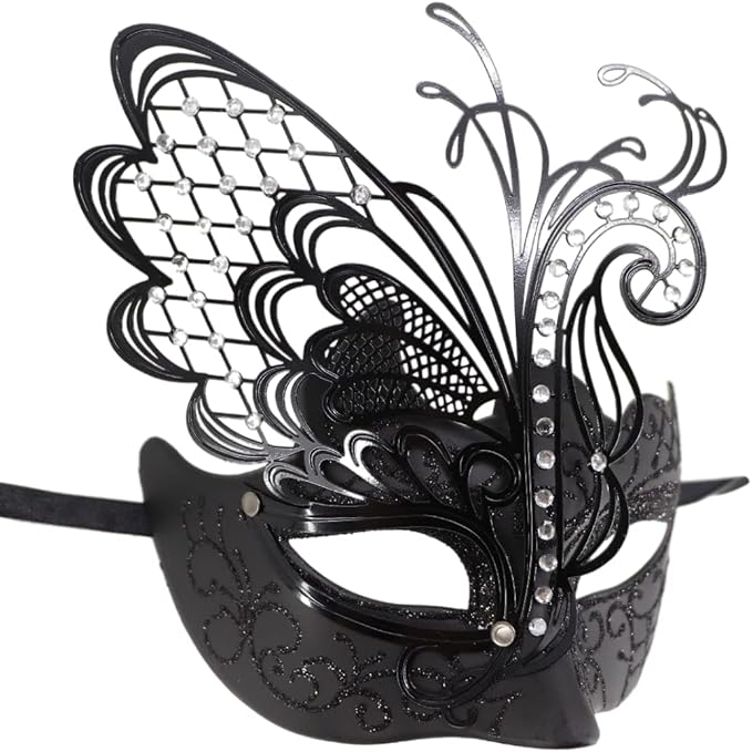Coolwife Couples Masquerade Masks Metal Venetian Mardi Gras Party Evening Prom Costume Mask