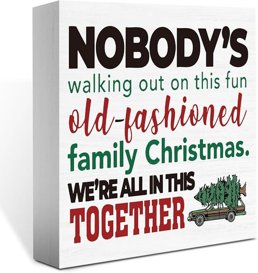 Christmas Vacation Decorations, Christmas Holiday Movie Decorations, Funny Xmas Decor for Home Bathroom, Merry Xmas Vacation Decor for Office 5 x 5 Inch