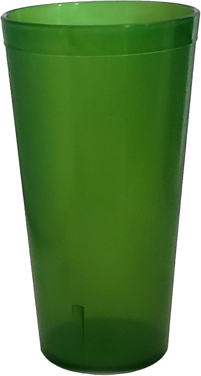 Party Outlaw Green Plastic Cup Tumblers 6 Pc 16oz Lightweight, Heavy Duty Stackable Cafe Style Plastic Glasses. Reusable & Dishwasher Safe Ice Tea & Water Cupsafe Ice Tea & Water Cups