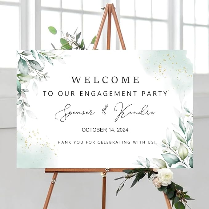 Personalized Engagement Welcome Sign, Engagement Party Sign, Engagement Decor, Engagement Decorations, Engagement Sign, Engaged Sign, Engaged Welcome Sign UNIPROSIGNS #3