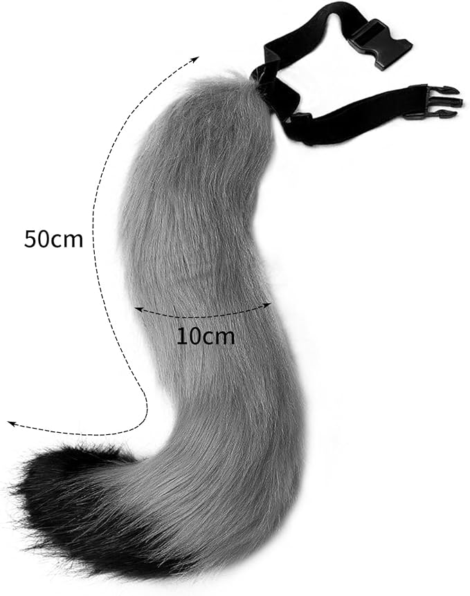 HAOAN Furry Fox Mask Wolf Fox Tail and Paw Gloves Set Adult Cat Halloween Mask Cosplay Animal Party Costume