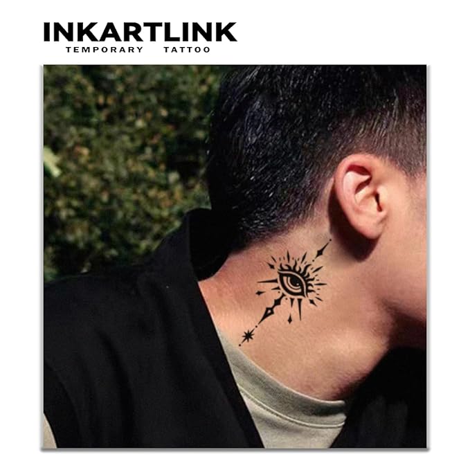 INKARTLINK Tattoo Tech, 2 Sheets Medium Semi Permanent Tattoo, Adult Art Design Temporary Tattoos, Lasts 1-2 Weeks, Waterproof, Realistic Look, No Adhesive, No Reflection (Apocalypse Design)
