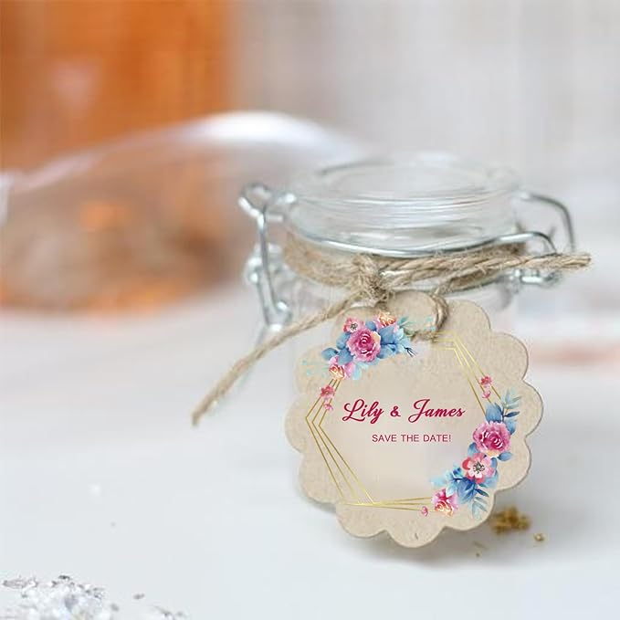 Custom Gift Tags with String, Personalized Tags for Favors, Customized Gifts Wrapping Labels, Wedding Items Birthday Party Favors Crafts Tag (Christmas Gift Tag- Version 1)