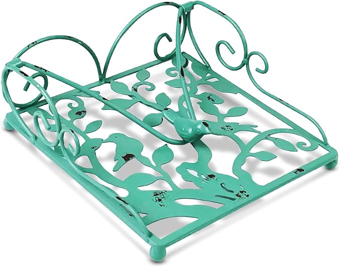 Flat Metal Napkin Holder for Table, Farmhouse Green Napkin Holder for Kitchen, Restaurant, Home, Bar & Table Decor