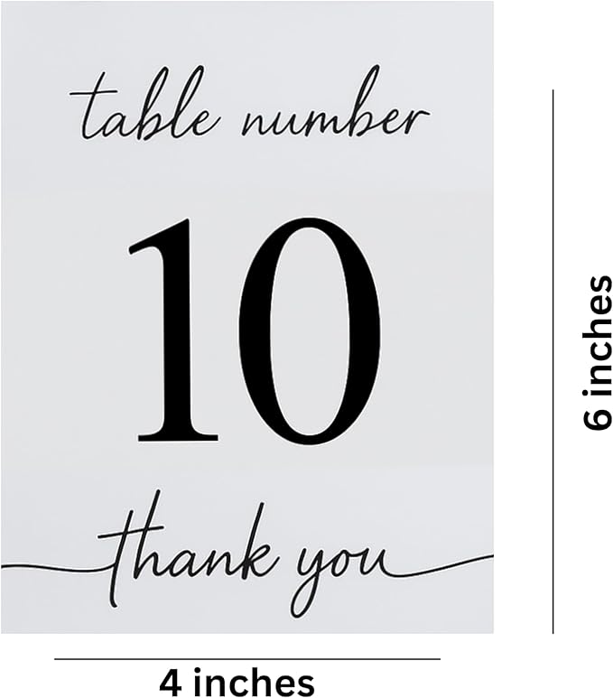 Wedding Table Numbers 1-10, Double-Sided Printed on Premium Cardstock – Elegant Event Table Signs for Receptions, Parties, Banquets & Restaurants