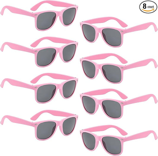 Pibupibu Kids Neon Colors Party Favor Supplies Unisex Sunglasses Pack of 8