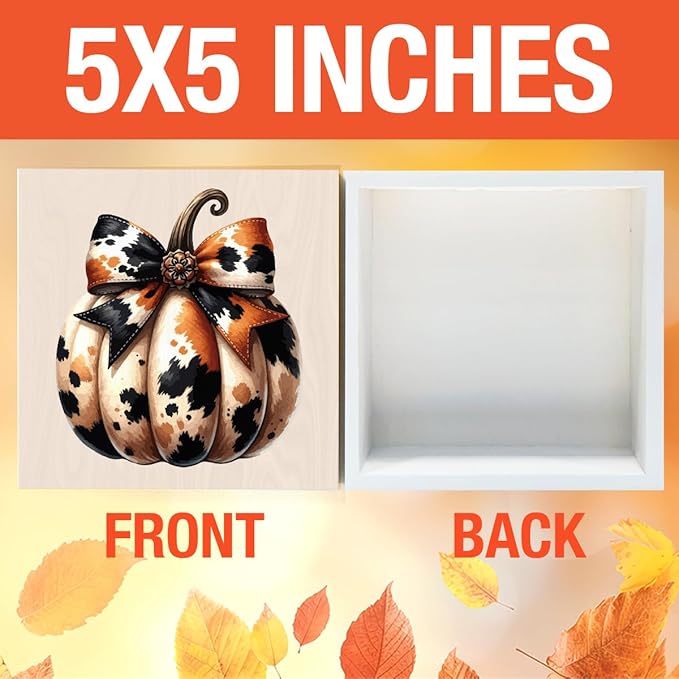 Cute Fall Decor Bow Pumpkin Fall Decorations for Home Office Autumn Pumpkin Decor Funny Autumn Decorations for Desk Table 5 x 5 inches