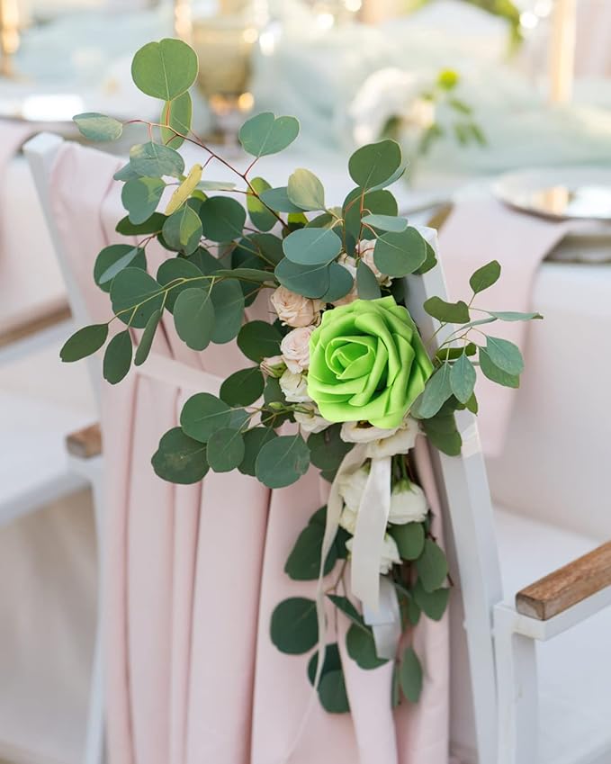 JOYLEX Artificial Flowers Realistic Roses, 25pcs Real Looking Fake Roses with Stem for DIY Wedding Bouquets Centerpieces Bridal Shower Party Home Romantic Decorations (Regular 3" - 25pcs, Green)