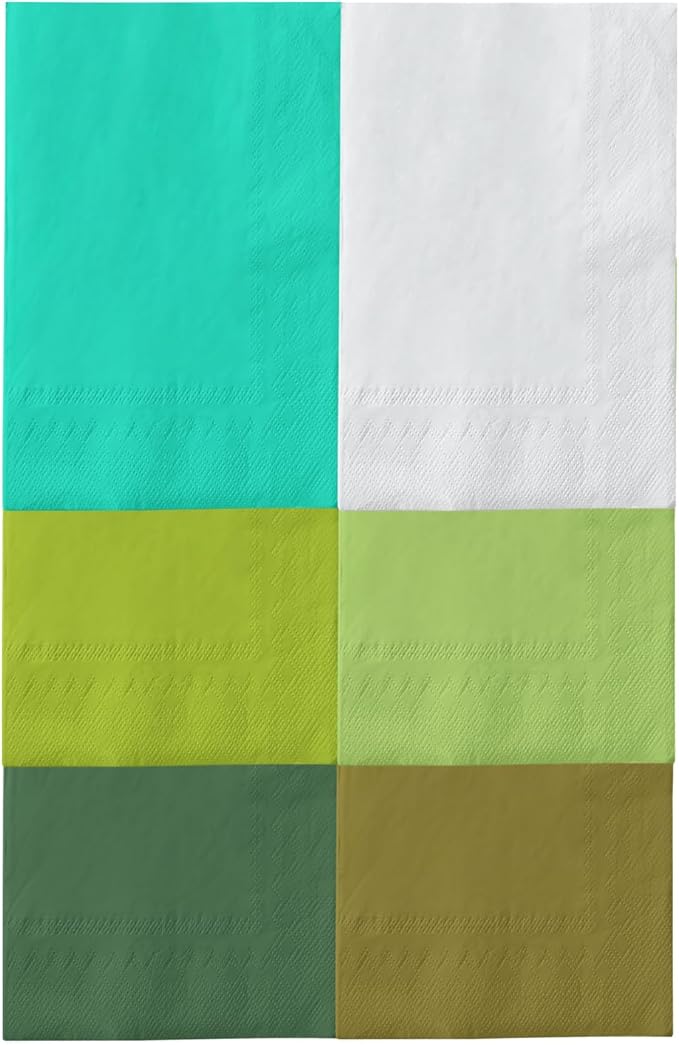 qiqee Green Paper Napkins 13 * 16inch Guest Paper Disposable Towels Napkin Paper Hand Towels for Wedding, Dinner, Birthday Party, Dessert Cocktail ＆ Kitchen Napkins（ 120 Count）