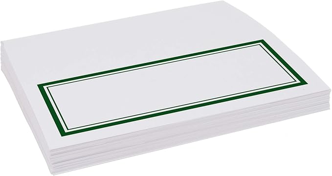 Double Line Border Place Cards, Hunter Green (Choose Color), Set of 25, Pre-cut and Scored - Wedding, Party, Dinner, and Special Events - Made in the USA