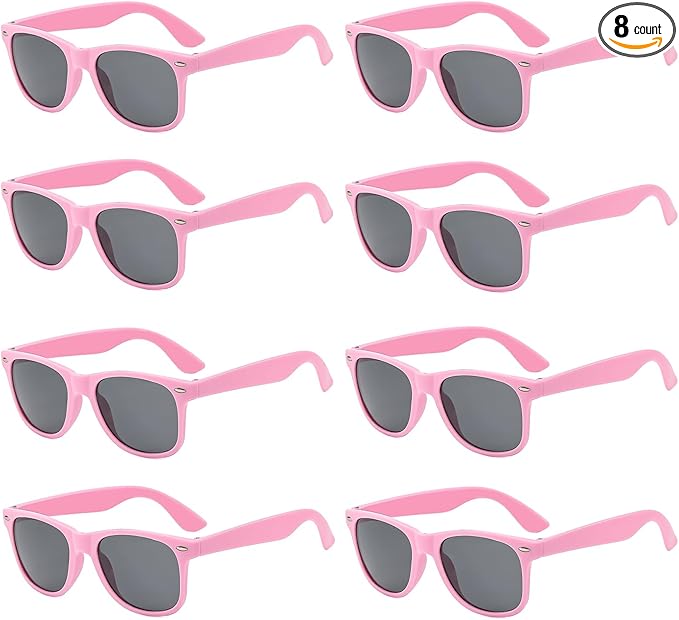 Pibupibu Neon Colors Party Favor Supplies Unisex Sunglasses Pack of 8