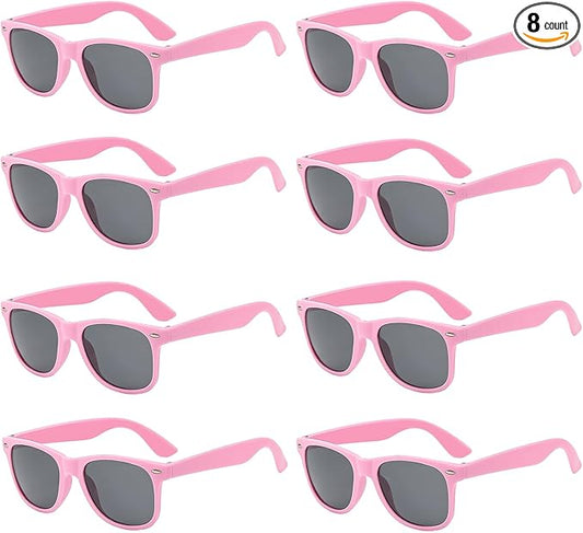 Pibupibu Neon Colors Party Favor Supplies Unisex Sunglasses Pack of 8