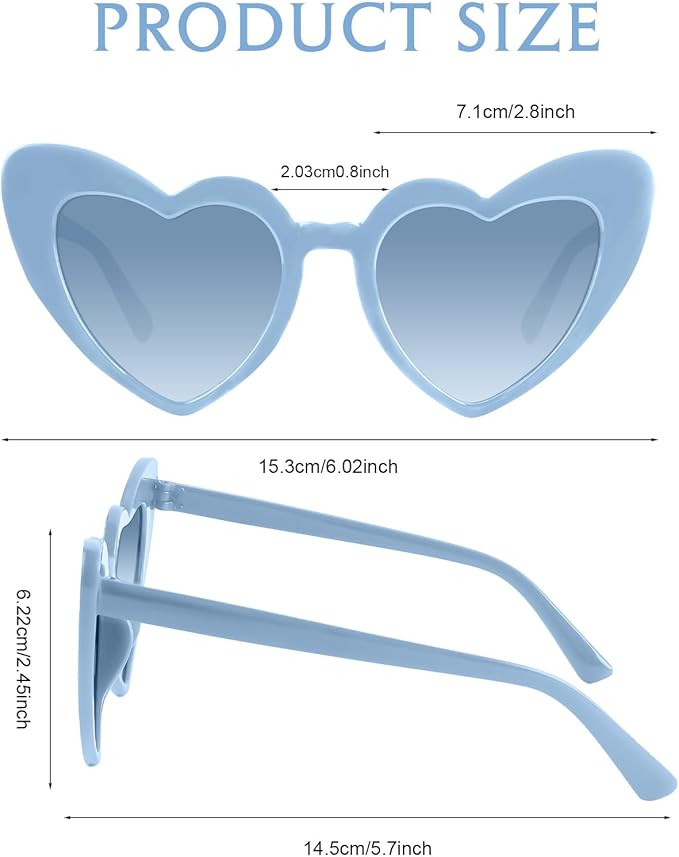 5/10/20 Pack Heart Sunglasses Bachelorette Vintage Heart Shaped Glasses for Wedding Bridesmaid Party Favor