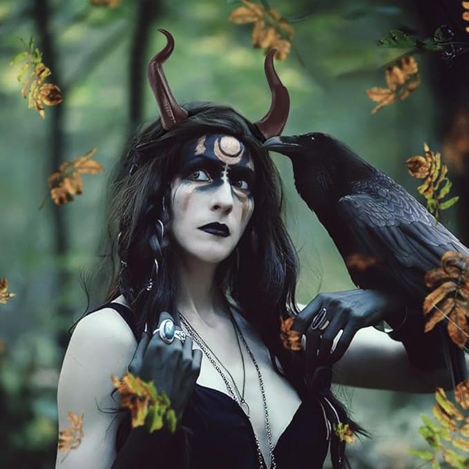 L'VOW Gothic Maleficent Horns Headband Headpiece Maleficent Ears Headdress Halloween Cosplay Costume Accessories