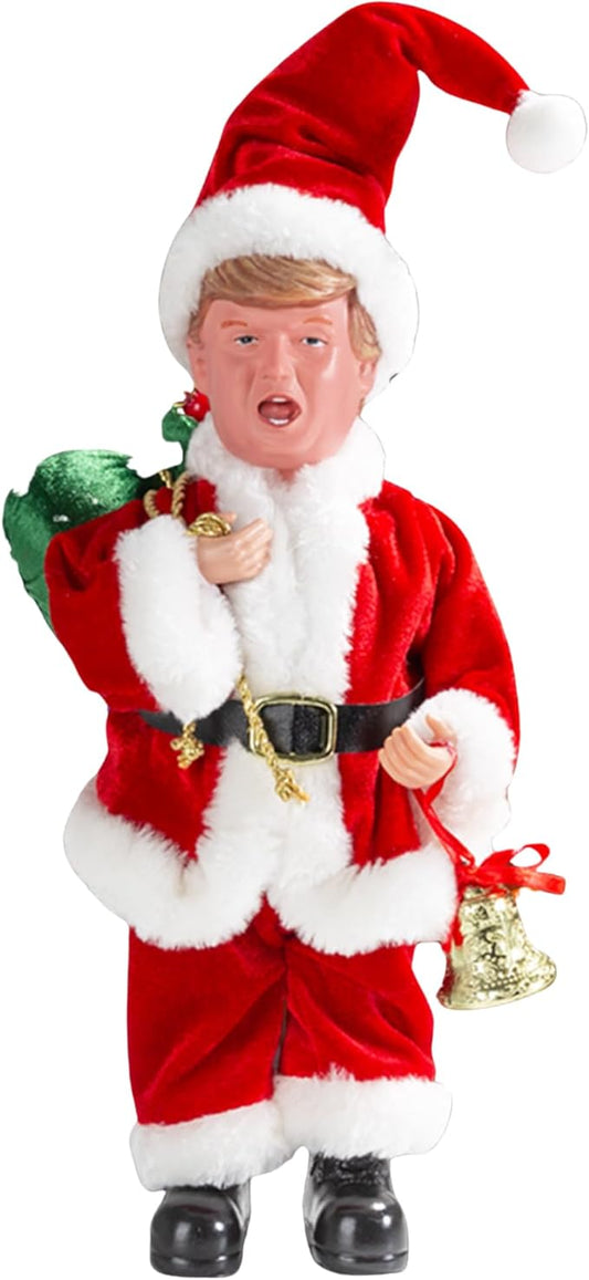 Father Santa Donald Christmas Figurine 45cm (Red) – Funny Holiday Character Ornament – Novelty Christmas Decoration for Home, Party & Garden