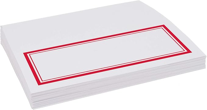 Double Line Border Place Cards, Ruby Red (Choose Color), Set of 150, Pre-cut and Scored - Wedding, Party, Dinner, and Special Events - Made in the USA