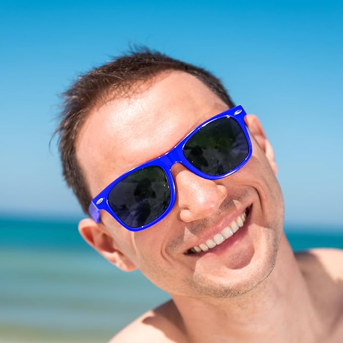 12 Pack Neon Colors Sunglasses Classic Retro Party Favors Sunglasses for Unisex Adult