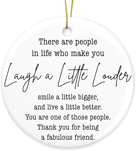 Friends Christmas Ornament Best Friend Ornaments Gifts for Women Men Friendship Sister Christmas Ceramic Xmas Tree Ornament Decorations