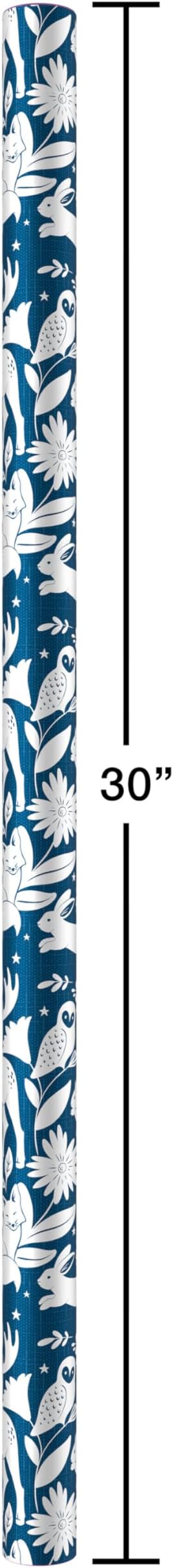 American Greetings 60 sq. ft. Reversible Christmas Wrapping Paper, Animals (1 Roll, 30 in. x 288 in.)