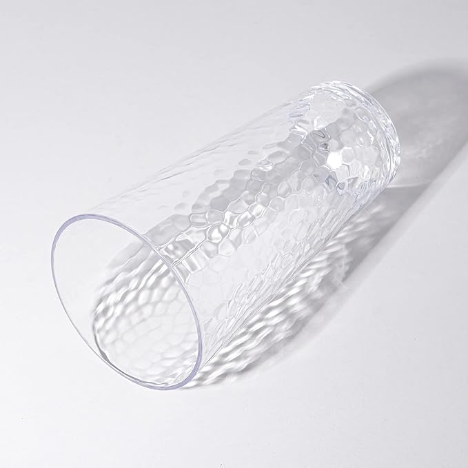KX-WARE 26-ounce Acrylic Highball Glasses Plastic Tumbler Larger Drinking Glasses, set of 6 Clear