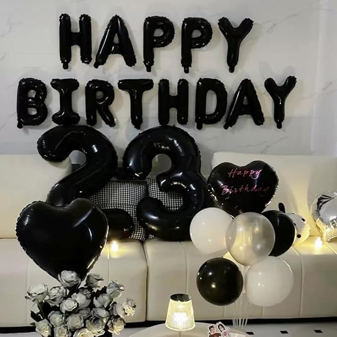 40 inch Black 3 Number Balloon Giant Foil Helium Balloons Black Large Digital Balloon 3 Number 3 Balloons for 3rd Birthday Party Decorations Anniversary Events Decoration Supplies